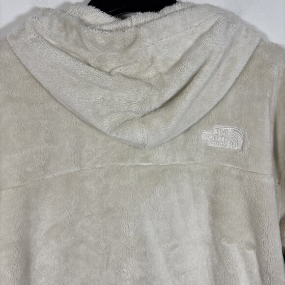 North Face Osito 1/4 Zip Polar Fleece Cropped Hoodie 1X Cream Ivory Warm Winter - Picture 6 of 8